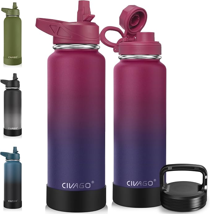 CIVAGO 40 oz insulated water bottle for hiking and camping — ApexWild Gear