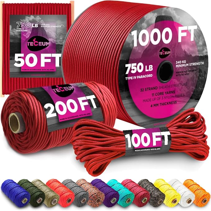 TECEUM Tactical Paracord Rope 1000 — Best Paracord for Camping & Survival | ApexWild Gear