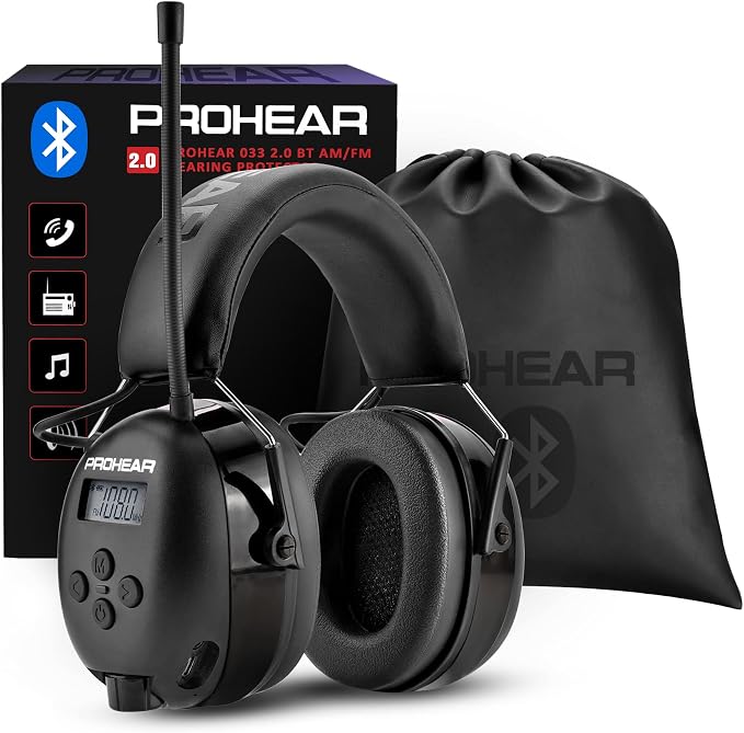 PROHEAR 033 Upgraded Bluetooth 5.4 Hearing Protection Headphones for outdoor work and camping