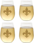 Set of 4 Shatterproof Designer 16 oz Plastic Wine Glasses MADE in the USA by Unknown