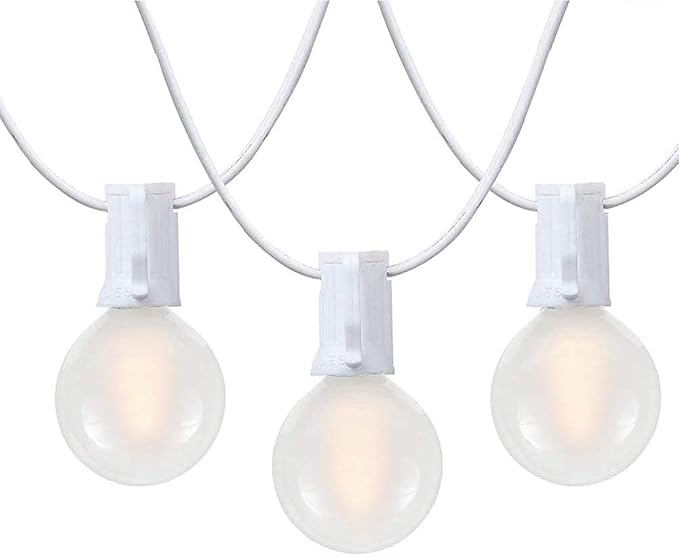 25Ft G40 LED Outdoor Christmas Frosted White String Lights by Goothy