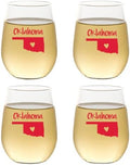 Set of 4 Shatterproof Designer 16 oz Plastic Wine Glasses MADE in the USA by Unknown