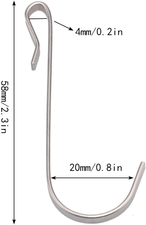 20 PCS Stainless Steel J-Shaped Hanger Hooks - Image 2