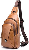 Hebetag Leather Sling Bag Crossbody Backpack by Hebetag