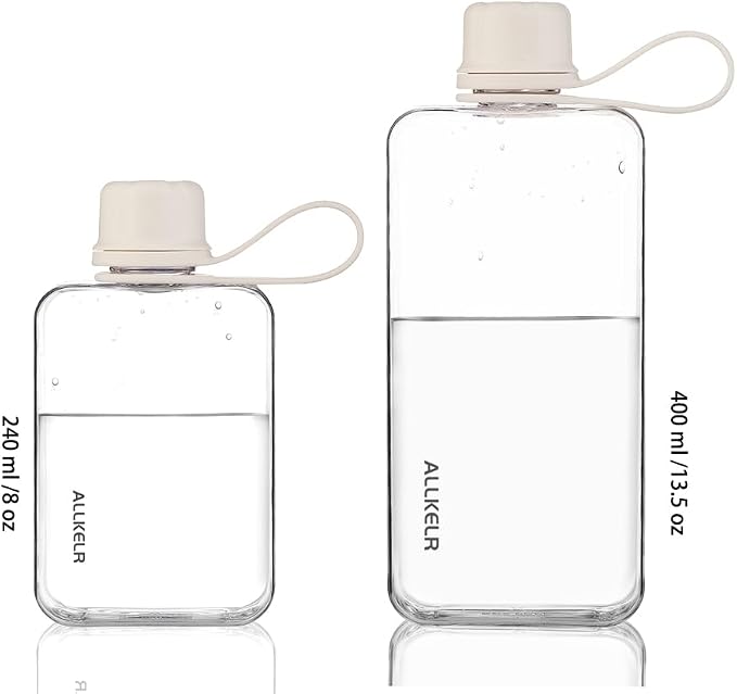 Portable Flat Water Bottle, BPA Free Reusable Tritan Plastic Travel Water - Image 4
