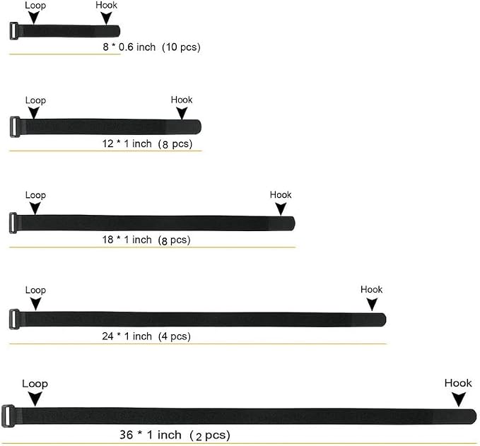 YiwerDer 32Pcs Reusable Fastening Cable Straps and Cable Ties - Image 3