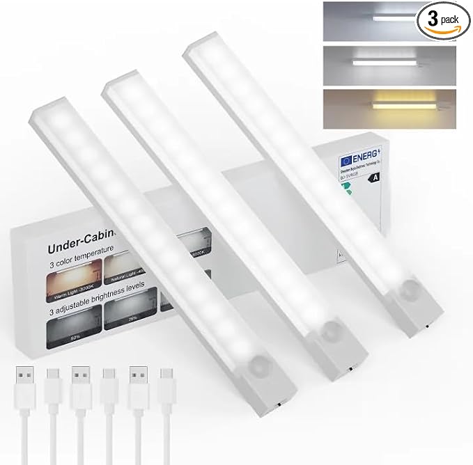 Under Cabinet Lighting 8 Inches Rechargeable Motion Sensor Light Indoor by Unknown