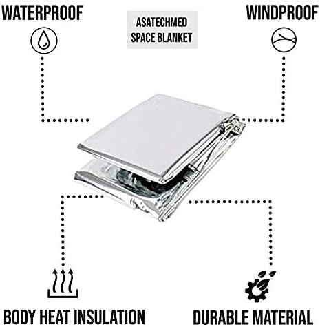 ASA TECHMED Emergency Mylar Thermal Blankets Bulk, Space Blanket Survival kit - Image 5