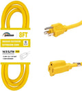 Indoor Outdoor Extension Cord Weatherproof, UL Certified, 14 Gauge 8FT Yellow 3 by HONDERSON