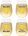 Wine-Oh! Set of 4 Shatterproof Designer 16 oz Plastic Wine Glasses MADE in the by Unknown