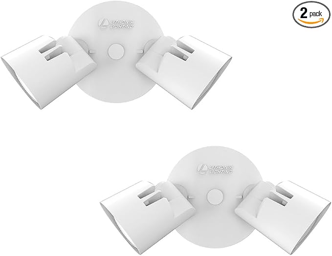 Lithonia Lighting HomeGuard 2-Light LED Outdoor Flood Lights, Wall or Ceiling by AcuityBrands