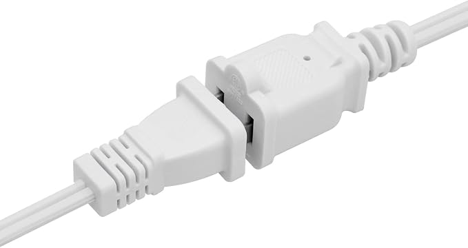 Small Extension Cord 1 FT, 2 Prong White, Thin and Short Extension Cords - Image 3