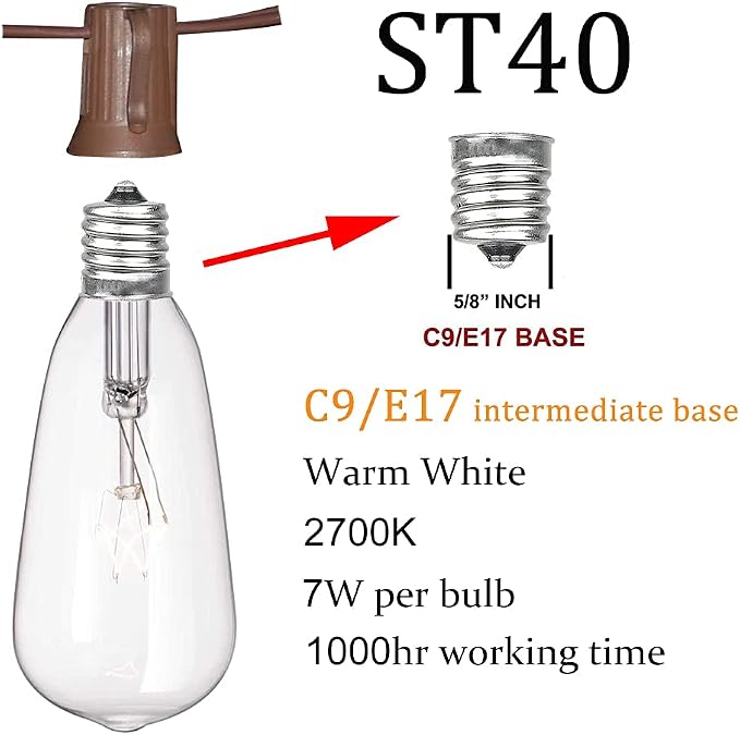 10Ft ST40 Outdoor String Lights - Image 3