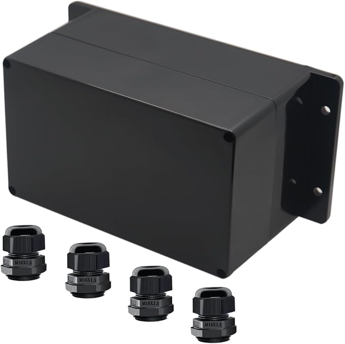 Project Box ABS Black Electrical Boxes IP65 Outdoor Waterproof Box Electronic by Raculety