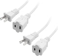 Short Extension Cord 3 Ft，2Pack Flat Plug Extension Cord 2 Prong, US by Yeatel
