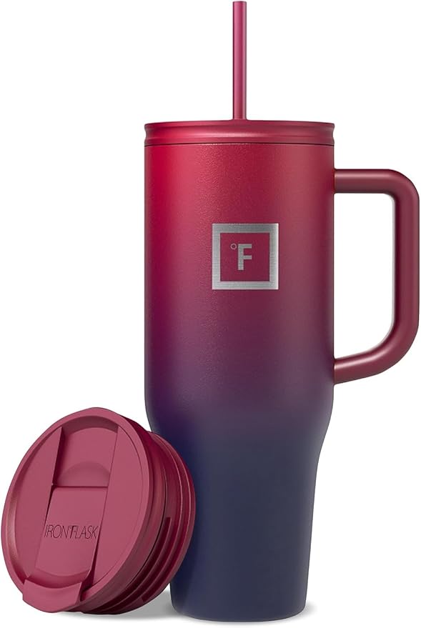 IRON °FLASK Co-Pilot Insulated Mug w/Straw & Flip Cap Lids by IronFlask