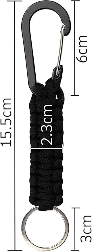 BRAVESHINE Paracord Keychain Carabiner Clip, D Ring Lanyard Hanger Stroller Hook - Image 3