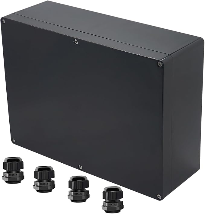 Project Box ABS Black Electrical Boxes IP65 Outdoor Waterproof Box Electronic by Raculety