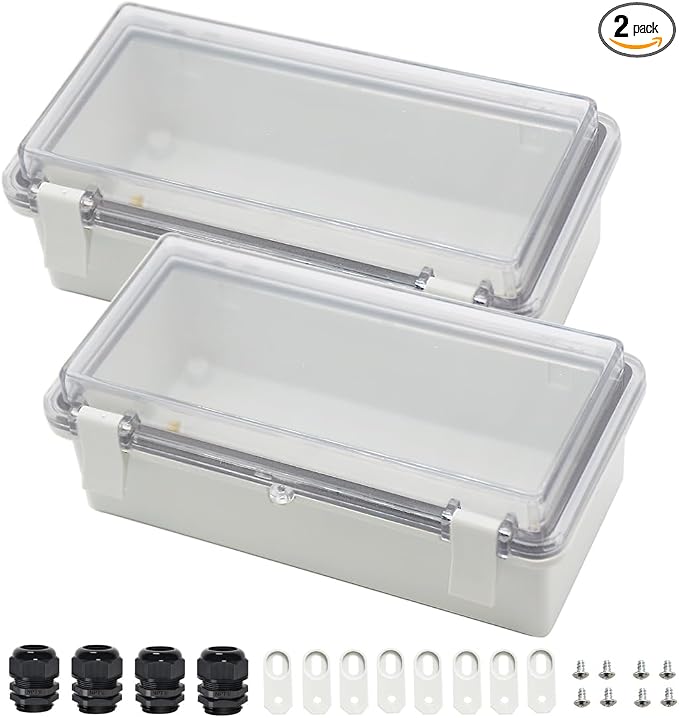Zulkit 2pcs Junction Box ABS Plastic Dustproof Waterproof IP65 Electrical Boxes by Zulkit