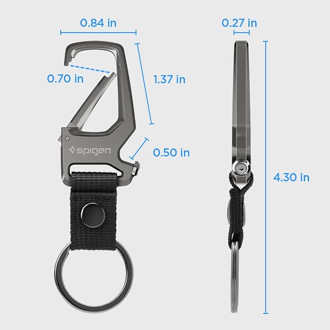 Spigen Life Carabiner Key Ring Clip, Car Keychain Clip, Bottle Opener Key Chain - Image 2