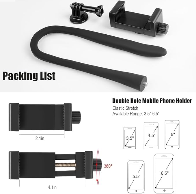 Taisioner Flex Mount Stroller Phone Holder Selfie Stick Gooseneck - Image 2