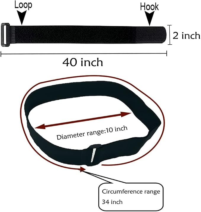 YiwerDer 6Pcs 40" x 2" Nylon Heavy Duty Reusable Hook and Loop Cinch Straps - Image 2