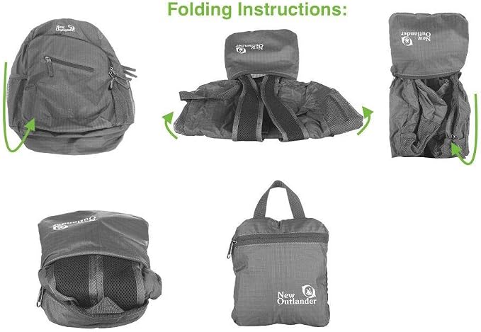 Outlander Packable Handy Lightweight Travel Hiking Backpack Daypack-Dark Blue - Image 5