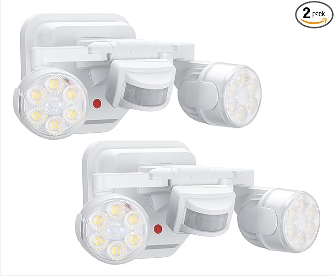 OREiN 2 Pack Motion Sensor Outdoor Lights, 450° Superwide Adjustment Dimmable by OREiN