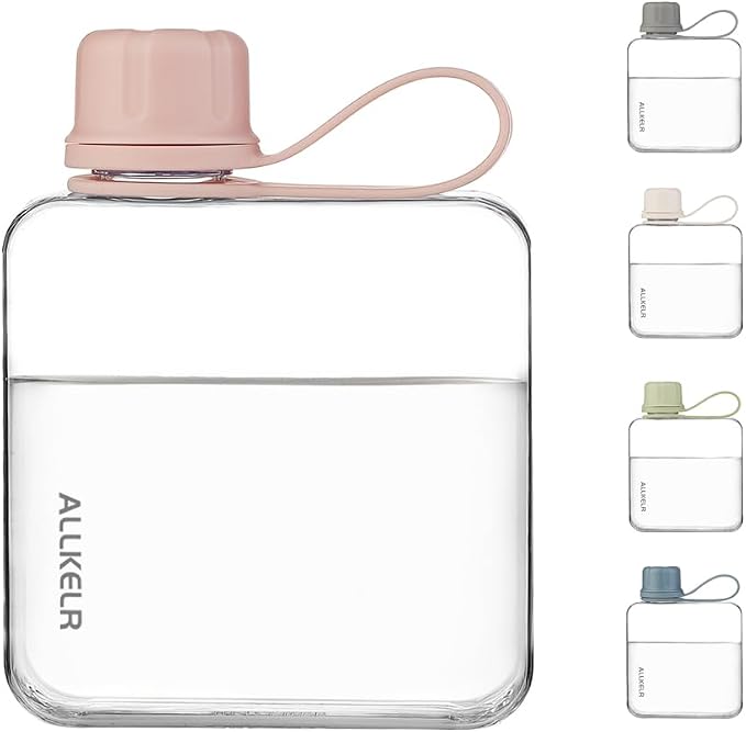 Portable Flat Water Bottle, BPA Free Reusable Tritan Plastic Travel Water - Image 3