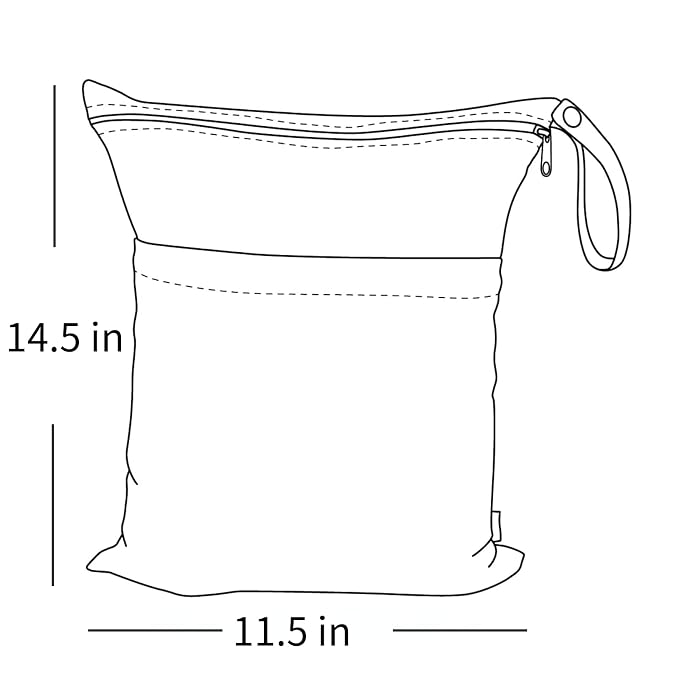 ALVABABY 3pcs Cloth Diaper Wet Dry Bags Waterproof Reusable - Image 3