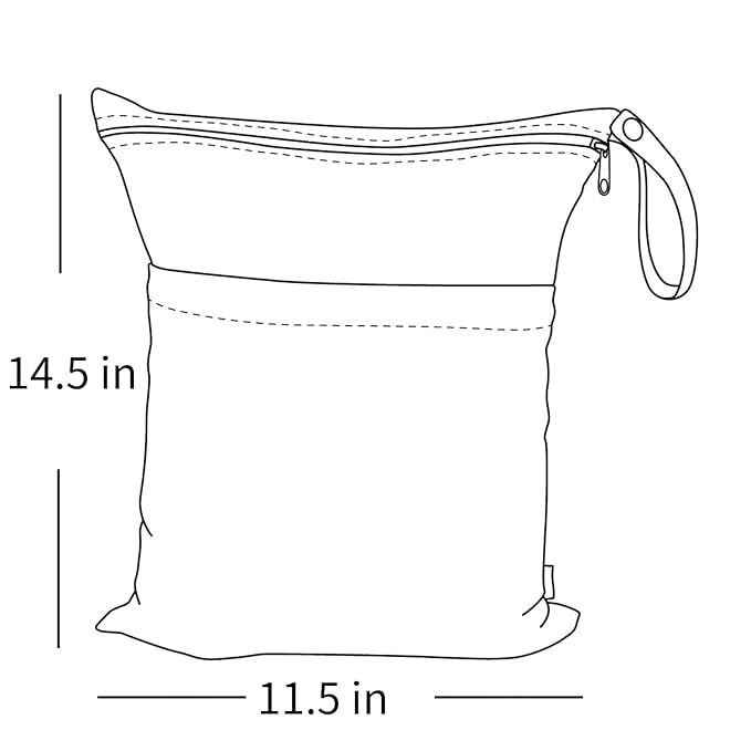ALVABABY 2pcs Cloth Diaper Wet Dry Bags Waterproof Reusable - Image 2