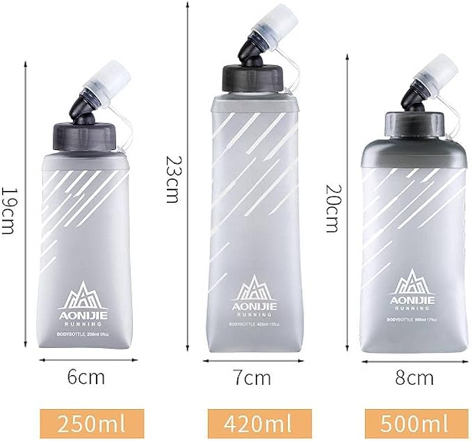 AONIJIE TPU Soft Flask Water Bottle Collapsible Running Flask - Image 2