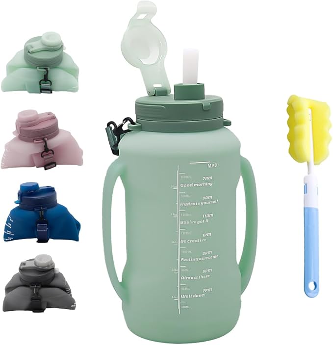 64oz Foldable Silicone Water Bottle by Unknown