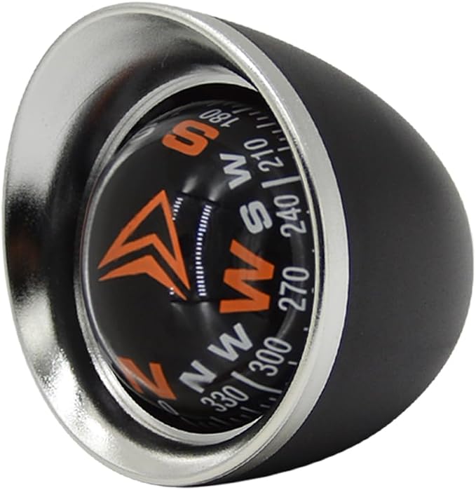 Mini Car Ball Compass, Marine Compass Interior Mount Dash Guide Hiking by Flylin