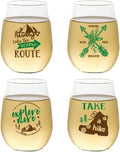 Set of 4 Shatterproof Designer 16 oz Plastic Wine Glasses MADE in the USA by Unknown