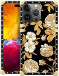 Compatible with iPhone 15 Pro Max Case, Blooming Rose Golden Flower Luxury by Unknown