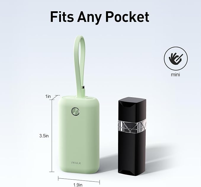 iWALK Mini Portable Charger 10, 22.5W USB-C Fast Charging Power Bank - Image 2