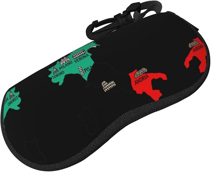 YANGqing Italy Map Cities Marked Print Light Soft Shell Glasses Case Portable & - Image 2