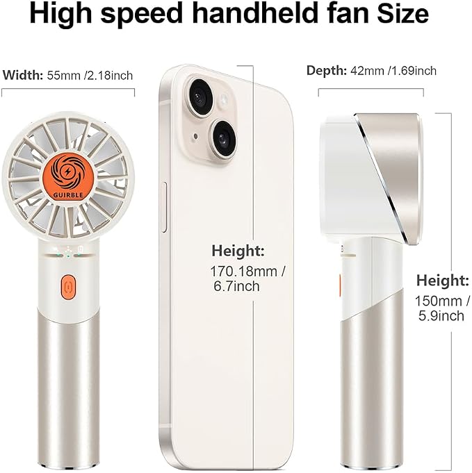 Handheld Fan, Portable Turbo Fan, Powerful Personal Fan, USB Rechargeable Mini - Image 5