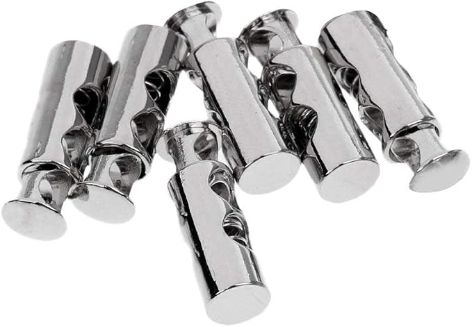6 Pieces Heavy Duty 2 Hole Metal Cord Lock Clamp Toggle Stop Slider - Image 5