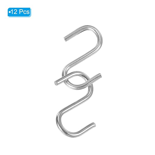 PATIKIL 1" S Shaped Hooks, 12 Pack Multipurpose S Hanging Hooks - Image 3