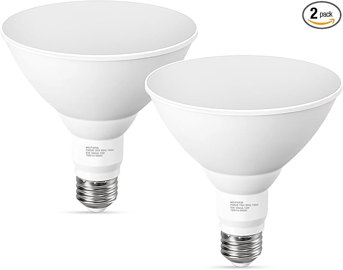 GvvooHome LED Flood Light Bulbs, PAR38 Outdoor Flood Light Bulb 5000K, 13W 100W by GvvooHome