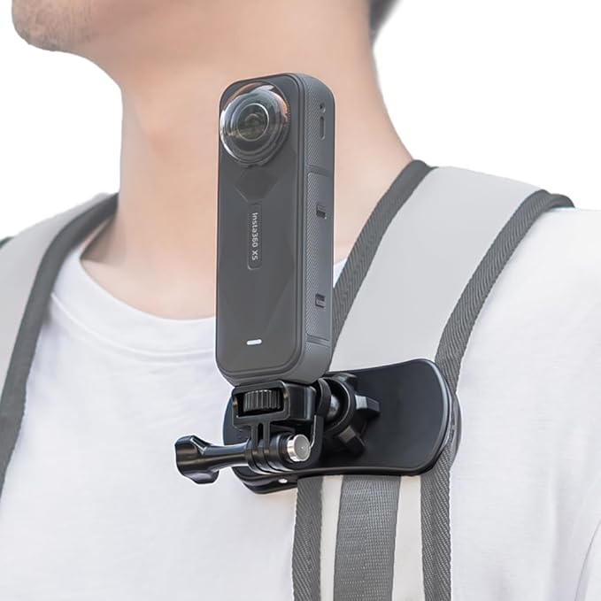 Insta360 X5 Backpack Clip Mount, 1/4" Quick Release 360° Adjustable Backpack by SKEZN