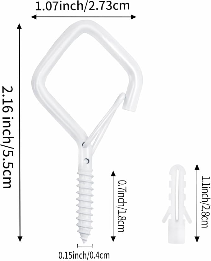 120 Pcs White Eye Hooks Screw Heavy Duty, Ceiling Hooks - Image 2