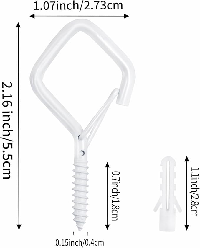 30 Pcs White Eye Hooks Screw Heavy Duty, Ceiling Hooks - Image 2