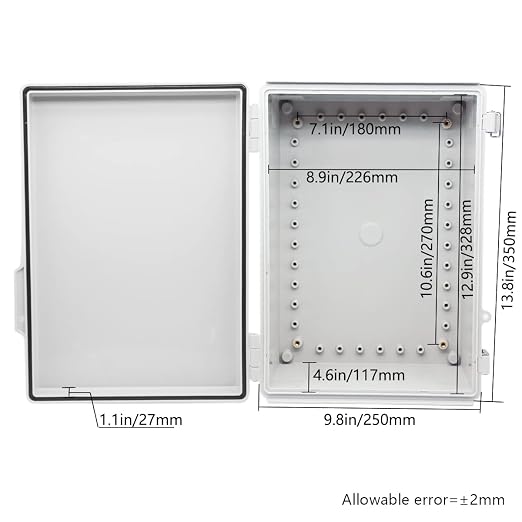 Zulkit Junction Box, IP67 Waterproof Electrical Box Hinged Cover Stainless - Image 5