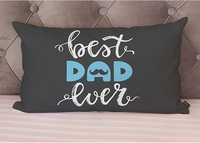 EKOBLA Happy Father's Day Lumbar Pillow Cases Best Dad Ever Mustache Beard - Image 4