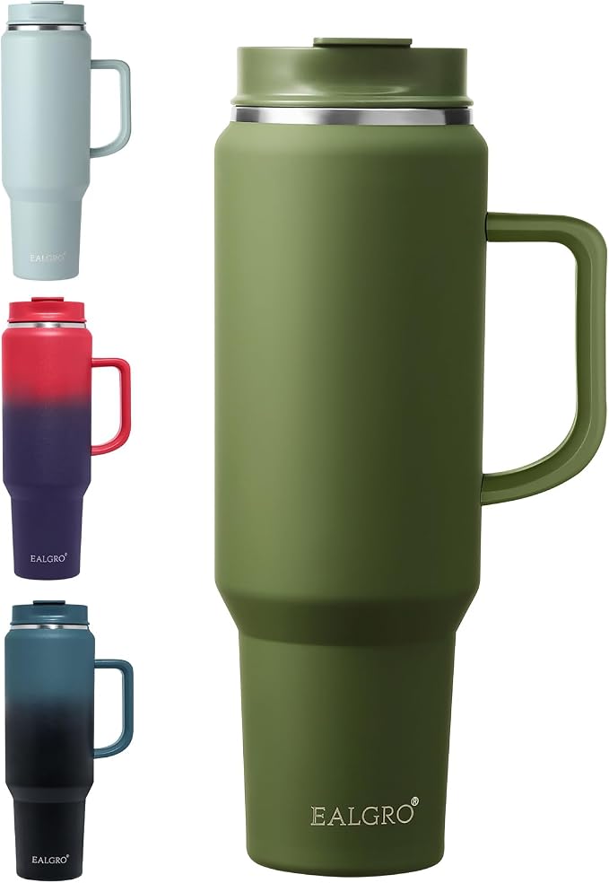 EALGRO 50 oz Tumbler with Handle, Insulated Tumblers with Lid and Straw by EALGRO