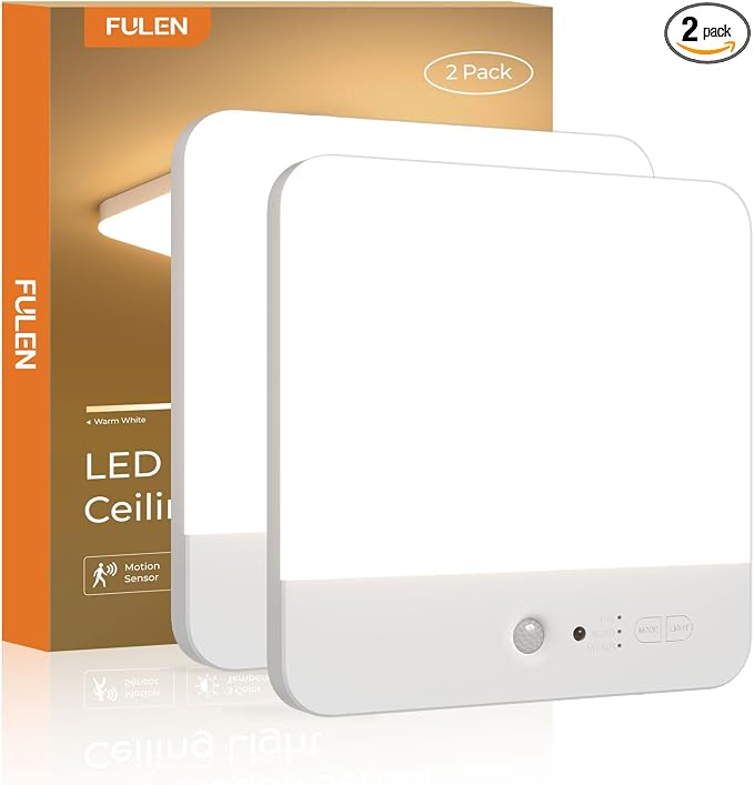 FULEN Motion Sensor Ceiling Light Fixture, Cordless Closet Light Battery by Cost-effectiveChoice