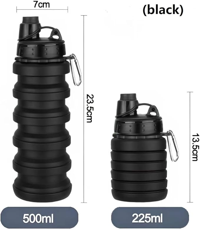 Collapsible Water Bottles 2 Pack Travel water bottle Sports Portable Water - Image 2